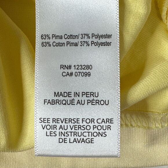 Travis Mathew Palm Tree Stripe Short Sleeve Golf Polo Shirt Yellow Men's M NWOT - Picture 6 of 9